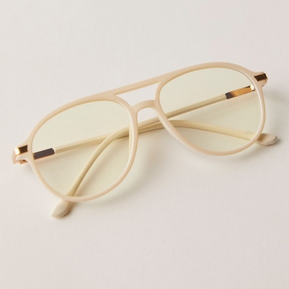 Free People Aviator Sunnies Sunglasses Shades ivory Lens NWT